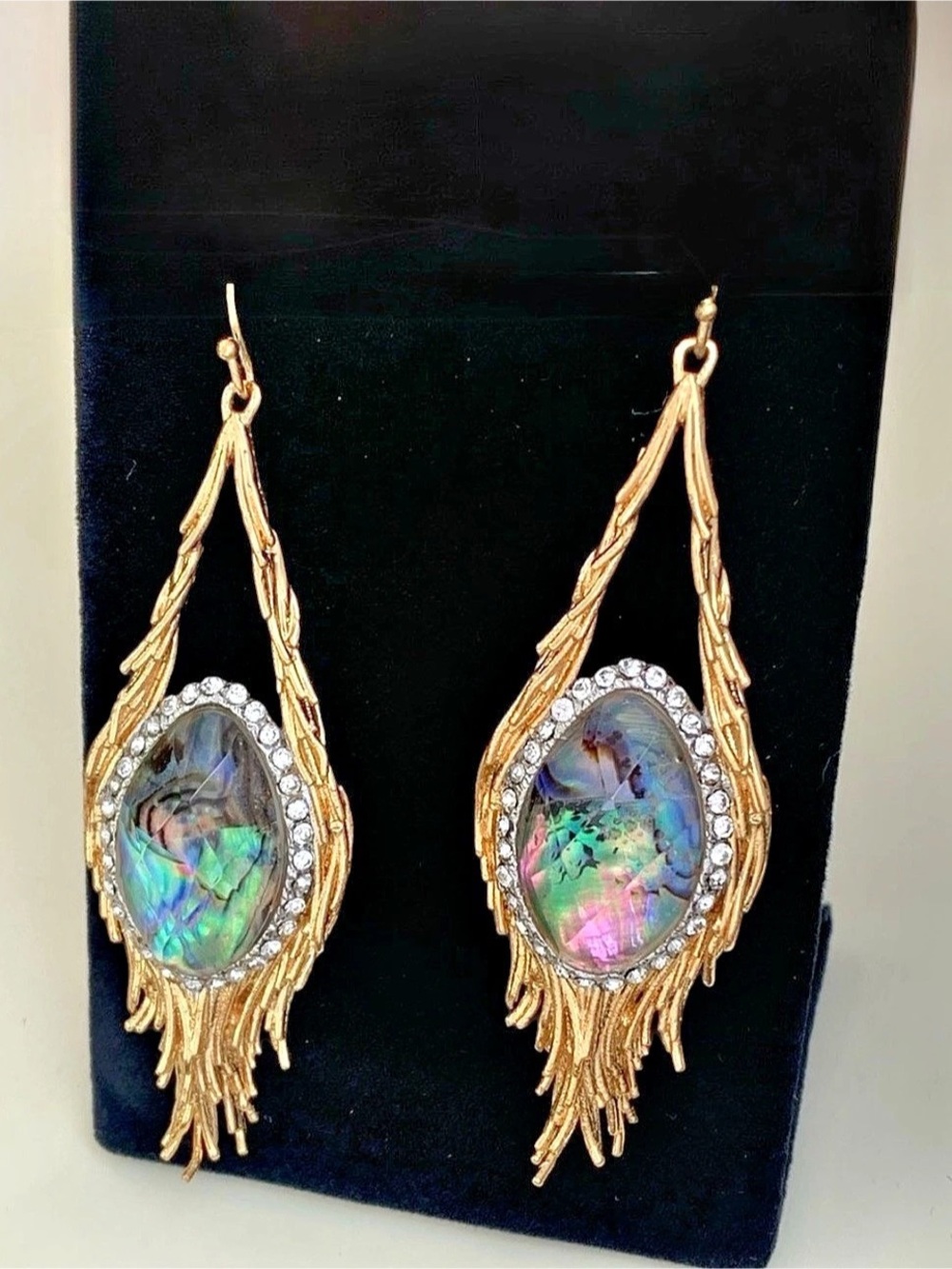 ALEXIS BITTAR Miss Havisham Gold Green Pink Blue Maldivian Nest Earrings